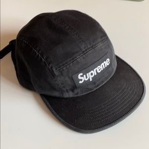 Supreme, black, Washed Chino Twill Camp Cap.